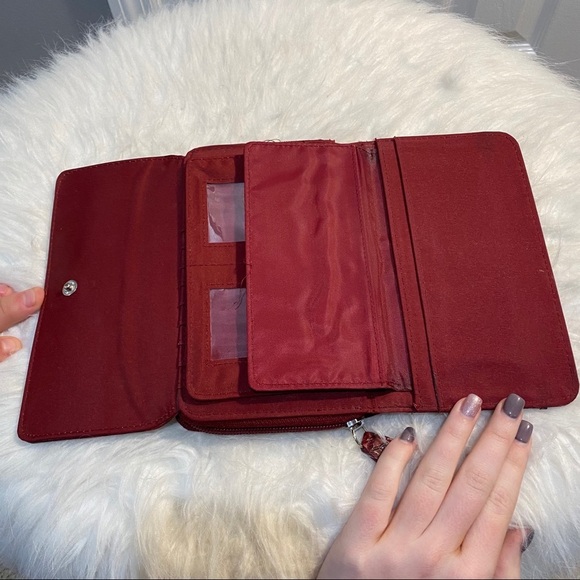 Red Snakeskin Vintage Large Wallet - Picture 2 of 7